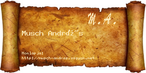 Musch András névjegykártya